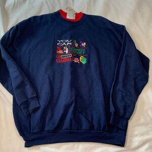 NWT Vintage Dead Stock "You Can Always Count on Grandma" Embroidered Sweatshirt